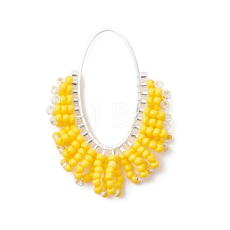 Glass Seed Beaded Pendants PALLOY-MZ01260-01-1