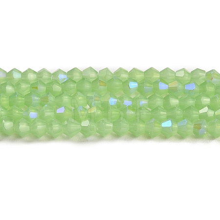 Imitation Jade Electroplate Glass Beads Strands GLAA-F029-J4mm-D01-1