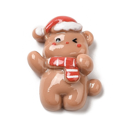 Christmas Theme Opaque Resin Cabochons LS-RESI-E043-01K-1