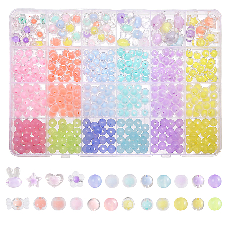 Mixed Style Acrylic Beads OACR-PH0004-11-1