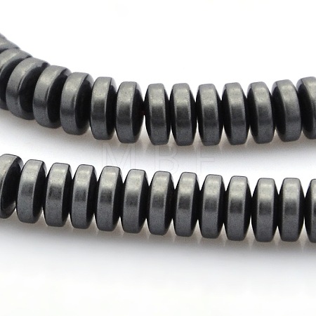 Matte Style Electroplate Non-magnetic Synthetic Hematite Rondelle Beads Strands G-M079-03-1