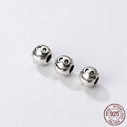 Rhodium Plated 925 Thailand Sterling Silver Spacer Beads STER-L044-03A-AS-1