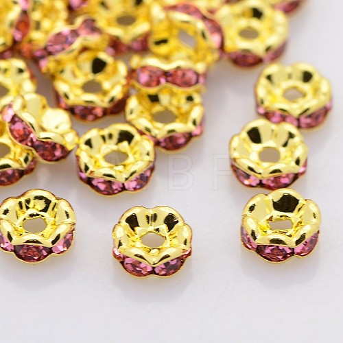 Brass Rhinestone Spacer Beads RB-A014-L7mm-23G-1