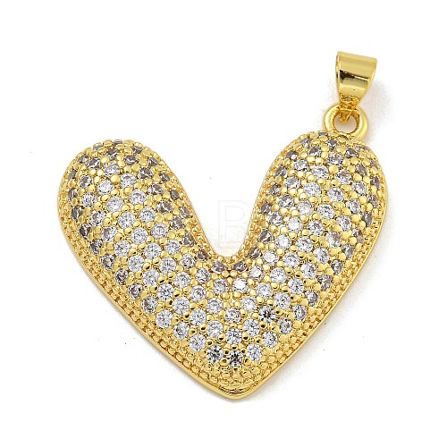 Rack Plating Brass Micro Pave Cubic Zirconia Pendants KK-I718-19E-G-1