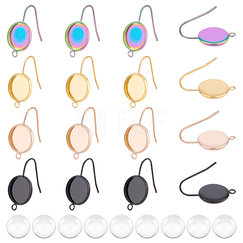 Unicraftale DIY Blank Dome Earring Making Kit DIY-UN0003-75-1
