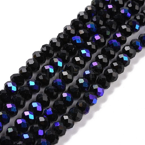 Electroplate Opaque Solid Color Glass Beads Strands EGLA-A044-P3mm-L18-1