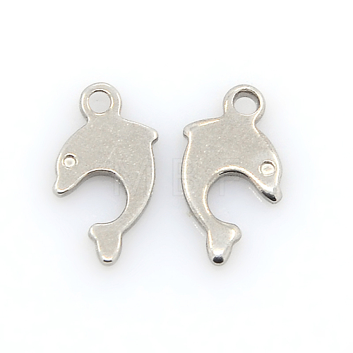 Tarnish Resistant 201 Stainless Steel Fish Charms STAS-J014-13-1