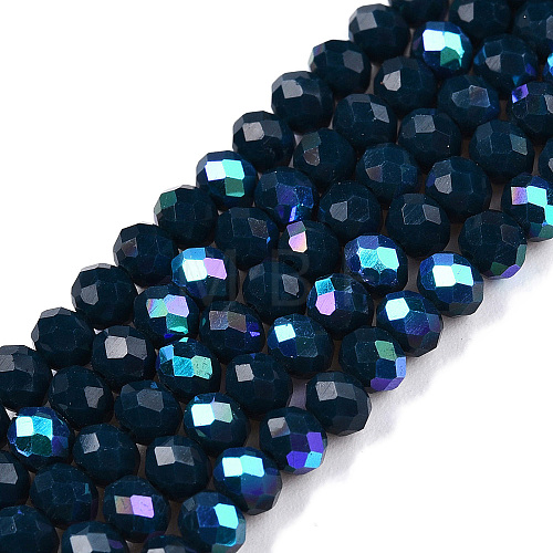 Electroplate Opaque Solid Color Glass Beads Strands EGLA-A044-P3mm-L16-1