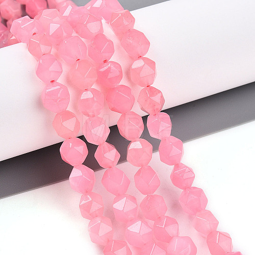 Dyed Natural White Jade Beads Strands G-T139-8mm-46U-1