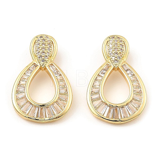 Rack Plating Brass Micro Pave Clear Cubic Zirconia Pendants KK-M253-07G-1