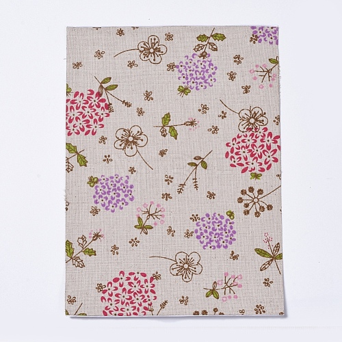 Flower Pattern Printed Polyester Fabric Sheets DIY-WH0158-63B-22-1