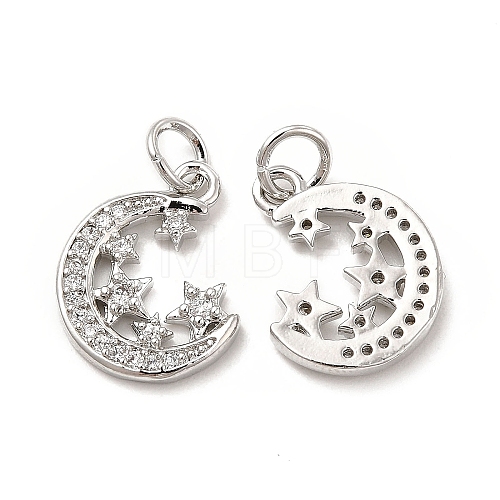 Brass Micro Pave Cubic Zirconia Charms KK-E068-VB110-1