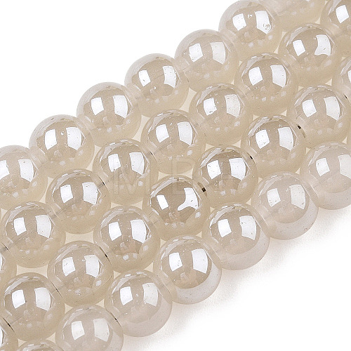 Electroplate Glass Beads Strands EGLA-Q062-6mm-E08-01-1