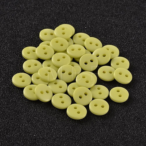 2-Hole Flat Round Resin Sewing Buttons for Costume Design BUTT-E119-14L-15-1