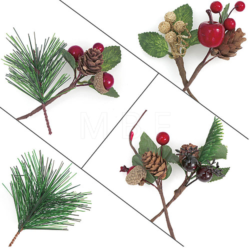 Artificial Red Berry & Pine Cone Branches HULI-PW0002-026-1