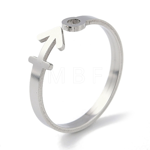 Non-Tarnish Constellations 304 Stainless Steel Open Cuff Ring for Women RJEW-L122-001P-07-1