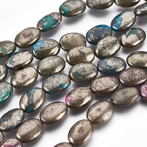 Natural Pyrite Beads Strands G-E499-02B-1