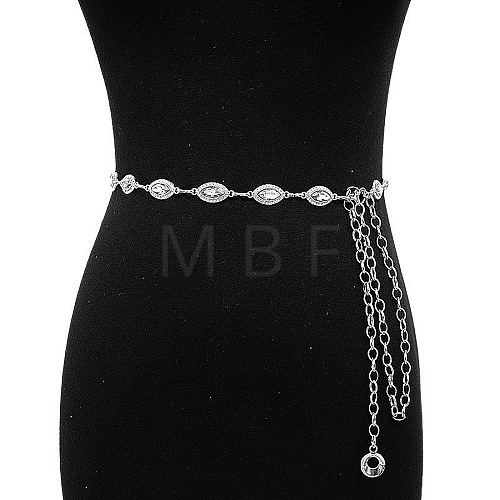 Alloy Rhinestone Horse Eye Link Waist Chains WGF5282-09-1