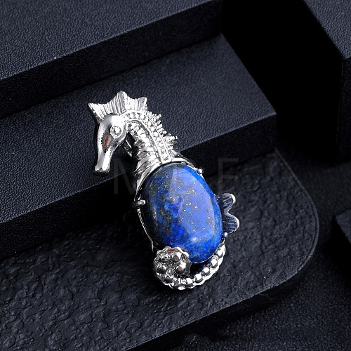 Natural Lapis Lazuli Sea Animal Pendants PW-WG09180-07-1