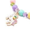 Colorful Acrylic Beaded Stretch Bracelet with Alloy Enamel Charms for Women BJEW-JB08725-5