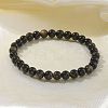 Natural Golden Sheen Obsidian Bead Stretch Bracelets BJEW-K212-A-020-5