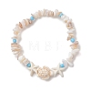 Natural Shell & Synthetic Turquoise Beads Bracelets BJEW-JB13234-2