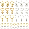 10Set 2 Styles Star Alloy Swivel Clasps with 10Pcs Iron Split Key Rings PURS-YW0001-01A-2