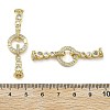 Brass with Clear Cubic Zirconia Fold Over Clasps KK-Z080-09G-3