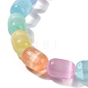 Dyed Natural Selenite Oval Beaded Stretch Bracelet for Women BJEW-I312-03A-4