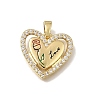 Brass Micro Pave Clear Cubic Zirconia with Enamel Pendants CU-CBAA556-10C-1
