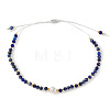 Adjustable Natural Lapis Lazuli Bead Braided Bead Bracelets for Women MX1312-3-1