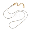 304 Stainless Steel Round Ball Snake Chain Necklaces for Women NJEW-K288-01GP-3