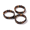 Natural Tiger Eye Oval Beaded Stretch Bracelet G-E010-01G-2