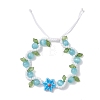 Handmade Porcelain and Cat Eye and Acrylic Beads Braided Bead Bracelets BJEW-TA00700-01-2