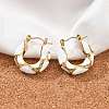 304 Stainless Steel Enamel Hoop Earrings EJEW-Z079-01G-02-1