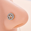 316L Surgical Stainless Steel Micro Pave Clear Cubic Zirconia L-Shaped Nose Rings WG5ADDF-11-1