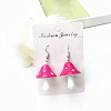 Alloy & Resin Mushroom Dangle Earrings FS-WGBD217-05-1