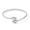 304 Stainless Steel Double Hands Hug Open Cuff Bangle BJEW-L682-003P-1