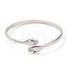 Non-Tarnish 304 Stainless Steel Double Hands Hug Open Cuff Bangle BJEW-L682-003P-1