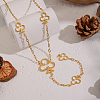 304 Stainless Steel Hollow Flower Pendant Tassel Y Chain Necklaces for Women KY1138-4