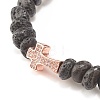 Natural Lava Rock Beaded Stretch Bracelet BJEW-JB08294-03-4