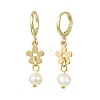 Valentine's Day Natural Pearl & Brass Hoop Earrings EJEW-JE07024-3
