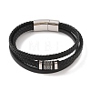 Braided Microfiber Leather Multi-strand Bracelets BJEW-B096-03B-1