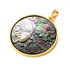 Rack Plating Carved Natural Black Lip Shell Pendants SH-CBA69D1-03G-01-2