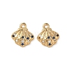 Brass Micro Pave Midnight Blue Cubic Zirconia Charms KK-P355-01A-G-1
