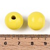 Spray Painted Round Natural Schima Wood Beads WOOD-A018-14mm-04-3