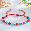Evil Eye Handmade Lampwork & Faceted Glass Bead Braided Bracelets GH2736-2-1