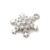 Christmas Theme Brass Micro Pave Cubic Zirconia Charms KK-P278-06P-2