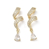 Brass Micro Pave Clear Cubic Zirconia Pendants CU-CBA5C42-15G-1