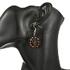 Halloween Gothic Synthetic Turquoise Skull Dangle Earrings EJEW-MZ00807-2